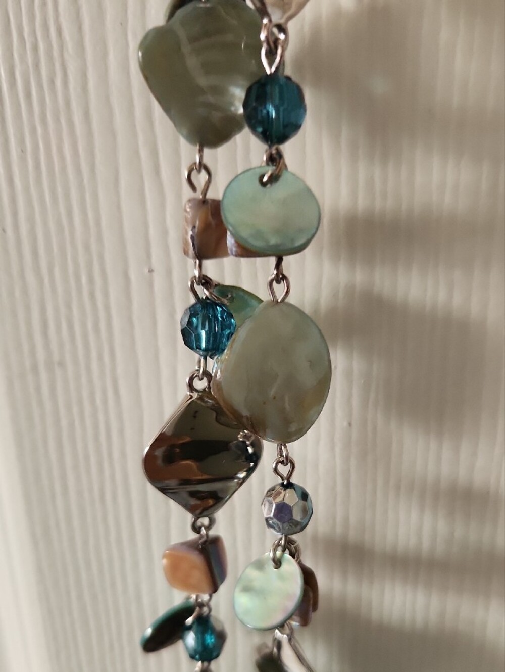 Lia Sophia Teal, Aqua and Silver Long Beaded Necklace - Picture 3 of 3